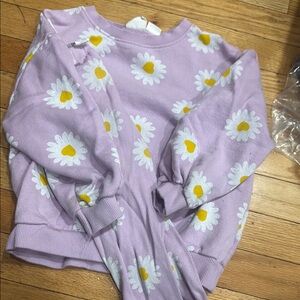Zara Kids Purple Daisy Matching Set
